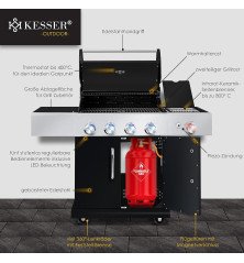 KESSER Master – Barbecue gaz 4+1 brûleurs avec zone infrarouge 800°C et LED