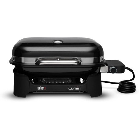 Barbecue électrique WEBER Lumin Compact Black – 2200W, Cuisson multifonction, Thermomètre intégré