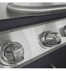 Cuisine extérieure Texas – 4 brûleurs + réchaud latéral – 17,2 kW – Happy Garden