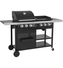 Barbecue gaz VESUVIO 6 brûleurs avec plancha intégrée