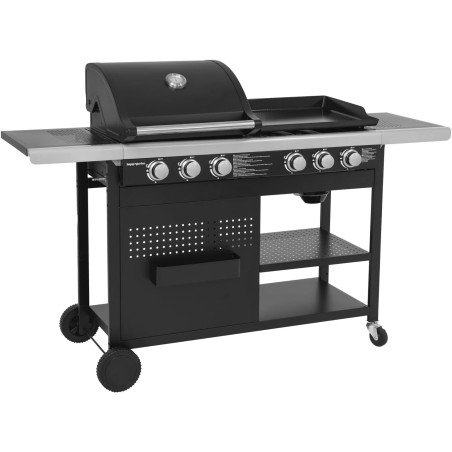 Barbecue gaz VESUVIO 6 brûleurs avec plancha intégrée