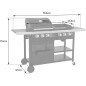 Barbecue gaz VESUVIO 6 brûleurs avec plancha intégrée