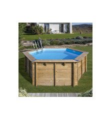 Piscine Hors Sol Bois GRE Vanille 2 | Kit Complet Ø4 m