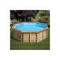 Piscine Hors Sol Bois GRE Violette 2 | Ø5 m | Kit Complet