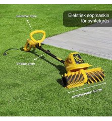 Garland Roll&Comb 141E-V19 – Kunstgras Veegmachine 300 W, 40 cm Borstel, Verstelbare Handgreep