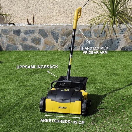 Garland Roll&Comb 302E-V19 – Barredora de Césped Artificial 1400 W, Rodillo 32 cm, Bolsa 25 L