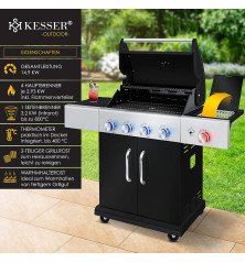KESSER Master – Barbecue gaz 4+1 brûleurs avec zone infrarouge 800°C et LED