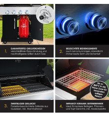 KESSER Master – Barbecue gaz 4+1 brûleurs avec zone infrarouge 800°C et LED