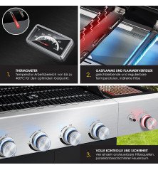 KESSER Master – Barbecue gaz 4+1 brûleurs avec zone infrarouge 800°C et LED